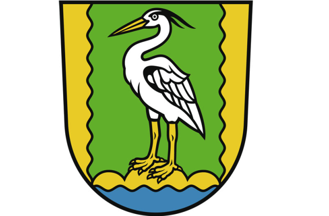 Wappen von Golm: Reiher auf Berg am See