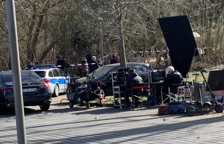 Dreharbeiten zum Krimi (Crime-Scene)