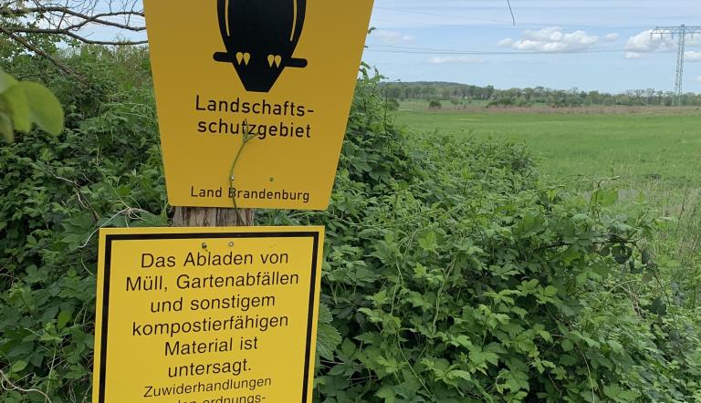 Golm Landschaftsschutzgebiet LSG Schild