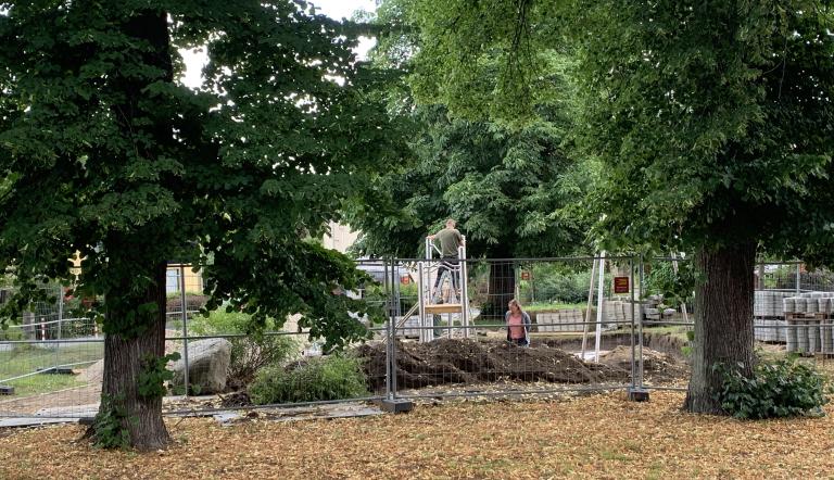 Spielplatz Reiherbergstraße Baubeginn Baufarbeiten